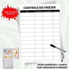 Planner Lousa Controle do Freezer Magnético 21x30cm com Caneta – Organização e Lembrete