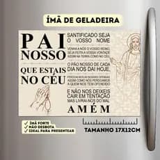 Ímã de Geladeira Decorativo Pai Nosso 17x12cm | Arte Cristã para o Lar