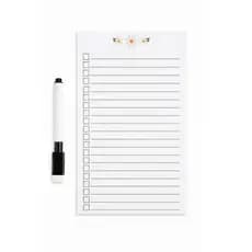 Lousa Magnética Checklist Margaridas Minimalista 12x19,5cm Ímã de Geladeira para Lista de Compras