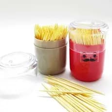 Paliteiro De Acrilico Com 180 Palitos De Bambu