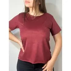 Blusa Suede Feminina Blusinha Manga Curta Moda Blogueira