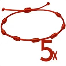 Kit Pulseiras Vermelhas 7 Nós Ajustáveis em Seda Proteção, Equilíbrio e Energia Positiva Inspiradas Kabbalah