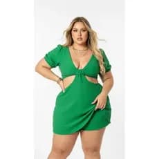 Macaquinho VESTIDO Feminino Plus Size Curto Short Saia  Manga Princesa Confortável Tamanhos Grandes M AO G5 (36 AO 62)