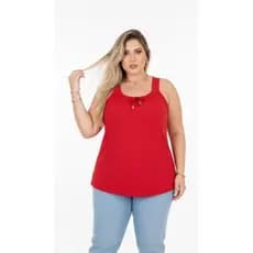 Kit 5 Regatas Duna Feminina Plus Size Confortável Não Amassa Alça Larga