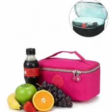 Bolsa Térmica Lancheira Compacta Forrada Laminado e Alça de Mão Tamanho Médio