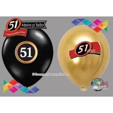 Boteco 51 Festa Adesivo para Bexiga Balão ou Bubble para decoração de Aniversário Envio Rápido