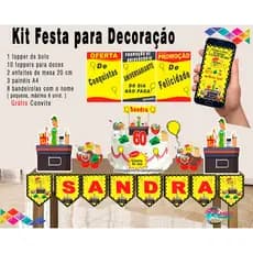 Festa Supermercado KIt festa para Decoração de Aniversário Personalizado