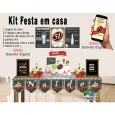 Festa Boteco 51 Kit Festa para Decoração de Aniversário Personalizado