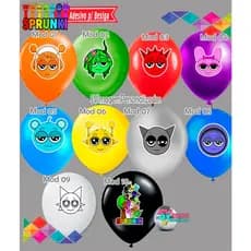 Festa Sprunki Adesivo para bexiga Balão ou Bubble para Decoração de Aniversário Envio Rápido