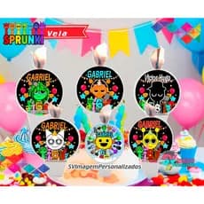 Festa Sprunki Incredibox Vela de Aniversário Bolo Personalizada escolha o personagem  Envio Rápido