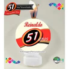 Festa Boteco 51 Boa Ideia Vela de Aniversário para Bolo Personalizada  Envio Rápido