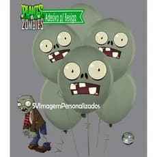 Plants vs Zombies Adesivo para Bexiga Balão Bubble  Zumbi e Ervilha Decoração de Festa  Envio Rápido