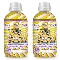 Kit 2 Vitaminas Infantil A a Z Polimais Minions Sabor Banana 240ml