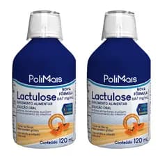Kit 2 Polimais Lactulose 667mg – Regulador Intestinal com Fibras 120ml