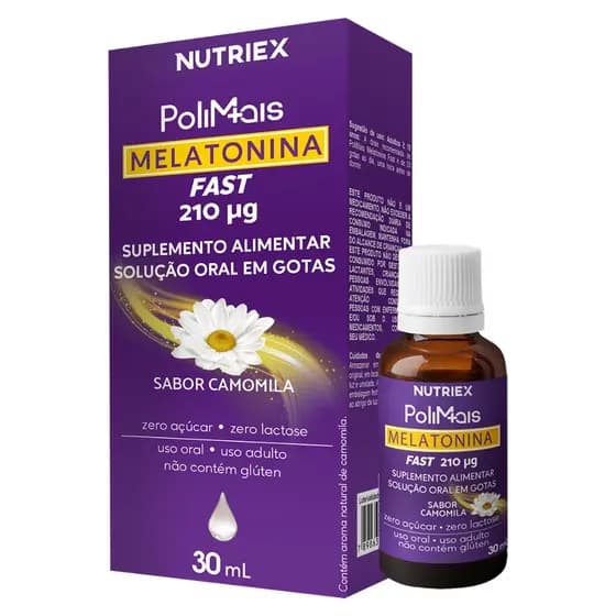 Melatonina Polimais Fast Gotas 30 ml Sabor Camomila 0,21mg