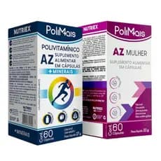 Kit Polimais Vitaminas A-z Casal / Homem E Mulher 60 Cáps Cada Frasco
