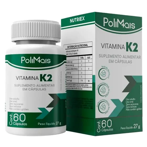 Vitamina K2 60 Cápsulas Saúde Óssea e Cardiovascular