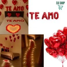 Kit Romântico 600 Pétalas + 10 Velas + 10 Balões + Te Amo