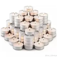 Kit 50/100 Velas Rechaud Branca Suporte Alumínio Flutuante Decorativa Mesa Festa Casamento Eventos