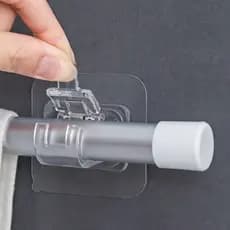 Ganchos adesivos para varão de cortina que não precisa furar suporte de parede 1/2/4/6/8/10/12