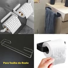 Suporte de Banheiro Casa Nova Porta Toalha Rosto Papel Higienico de Parede Lavabo Caixa Acomplada