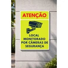 1 Placa de Sinalização Local Monitorado por Cameras