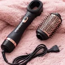 Escova Secadora Esc-8004 4 Em 1 Íons Turmalina Anti Frizz Efeito Salão Brilho 1200W Alisa Modela Cabelo Curto e Longo