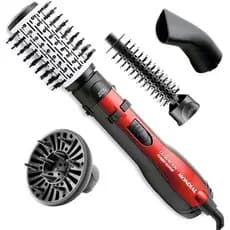 Escova Rotativa Alisadora De Cabelo Mondial Giratória ER-09 Secadora DIfusor De Cachos  1200W 2 Temper 5 em1 e Ondulador