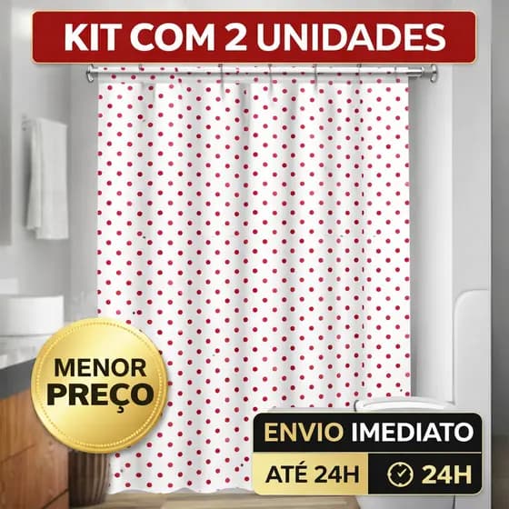 Kit 2/3 Cortinas Box Diversas Estampadas Uso Direto no Suporte Acabamento 100% PE