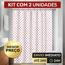 Kit 2/3 Cortinas Box Diversas Estampadas Uso Direto no Suporte Acabamento 100% PE