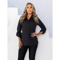 CAMISA CHEMISE MANGA LONGA SOCIAL COM BOTÕES | CAMISÃO| MODA FEMININA