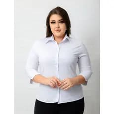 Camisa Camisete Meia Manga 3/4 PLUS SIZE | Moda Evangélica | Blusa Feminina | social feminina