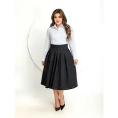 SAIA SARJA MIDI PLISSADA RODADA PREGA MODA EVANGÉLICA