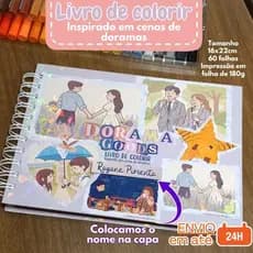 Livro de colorir Cenas de DORAMAS e B.T.S com CAPA DURA 50 desenhos - com BRINDE - Tam. 16x22cm
