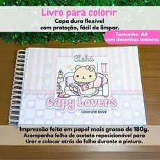 Livro para colorir CAPIVARAS Capa dura flexível Tam A4 desenhos maiores folhas de 180g +Grossas