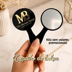 Espelho de Bolsa Personalizado em Acrílico | Presente Perfeito Para Clientes | Colaboradores|Brindes