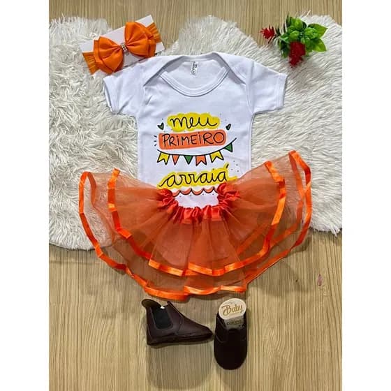Body Bori Bore  Bebê Menina  Festa Junina Junino Meu Primeiro Arraial  São João