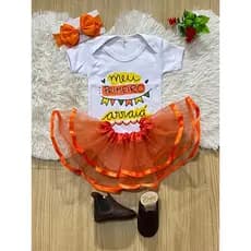 Body Bori Bore  Bebê Menina  Festa Junina Junino Meu Primeiro Arraial  São João