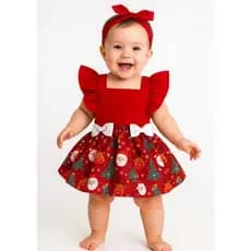 Romper Salopoete, Vestido Natal Bêbe Menina tematico ate 1 ano e meio ensaio fotografico