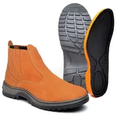 Bota Botina Masculina Palmilha De Gel Em Couro Legitimo