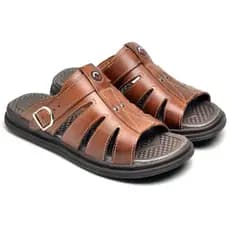 Sandália chinelo masculina macia em couro legitimo antistress macia PROMOÇÂO