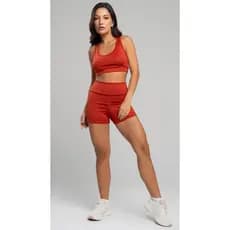 Conjunto Fitness Vicbela Short Curto + Top Nadador Suplex Feminino Moda Fitness Academia de Treino