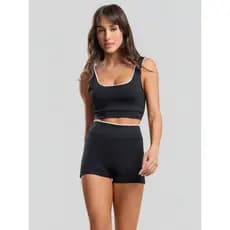 Conjunto Fitness Bicolor Short Curto + Top Regata