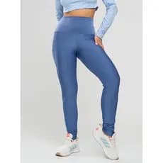 Calça Legging Canelada Moda Fitness Vicbela Com Bolso Cós Largo Academia