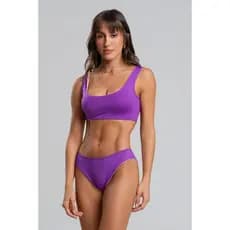 Biquini Bicolor Top Faixa Alça Larga Moda Praia