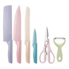 Jogo Facas Profissional Inox Kit 6 Peças Gourmet Churrasco
