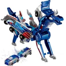 Carrinho De Dinossauro Magnético 2 Em 1 Presente Menino Menina Transformável Automática Por Colisão