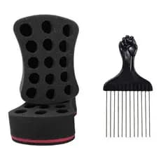 01 Esponja Nudred Barber Original  + 01 Pente Garfo De Metal