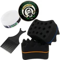 Kit 01 Esponja Nudred Original Dupla Média Ø16mm Casca de Ovo + 01 Cera  + Pente Garfo