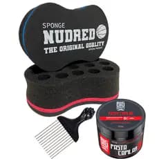 Esponja Nudred Profissional Original Bucha Dura + Pasta + Pente Aço